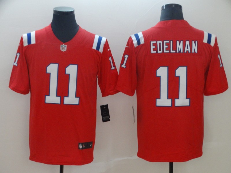 Men's New England Patriots Julian Edelman #11 Red Jersey